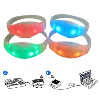 LED Bracelets Glow Party Lights Supplies Xyloband Remote Controlled Pulsera Light Up Wristband Pulseira Event DMX Bracelet leds