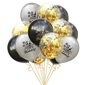photo backdrop Supplies Globos decor Round 12 Inch Rose  Gold Confetti Set Latex Balloon Happy Birthday Party Decoration Kits