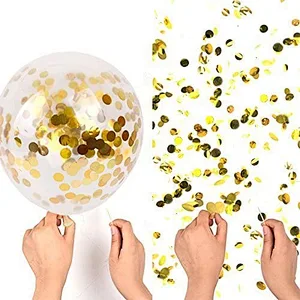 China Factory Direct Sale Hot Sale Wedding Decoration 12 Inch Transparent Gold Color Sequin Colorful Latex Confetti Balloon