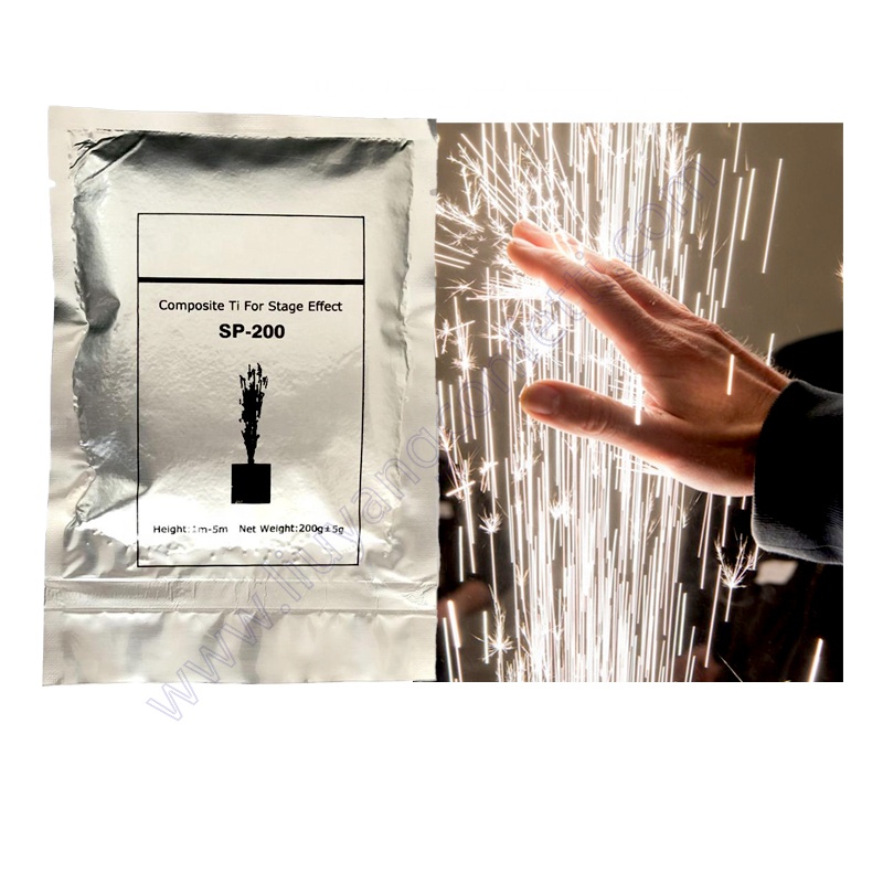 Pyrotechnics Fountain Sparkler Composite Ti Wedding Factory Pyro 200g Bags Titanium Powder Indoor Fireworks Cold Spark Machine