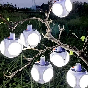 Led Rechargeable Portable Camping Lamp Lantern Tent Foldable Emergency Night Market Dc Charge Ufo Garden Yard Solar Light