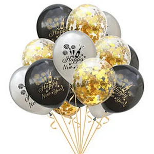 Hot Sell Wedding Decoration Gold Confetti Latex Christmas 2021 Kit Foil House Decor Backdrop Golden Happy New Year Party Balloon