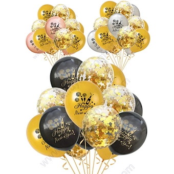 Photo Booth Frame Props Gold Black Eve Party Supplies Decoration Kids Toy Wedding Air Globos 2021 Happy New Year Latex Balloon
