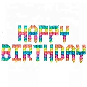 Yachen Wholesale 16inch Happy Birthday Letter Balloons Ballon Party Decoration Colorful Crystal Foil Letter Balloons