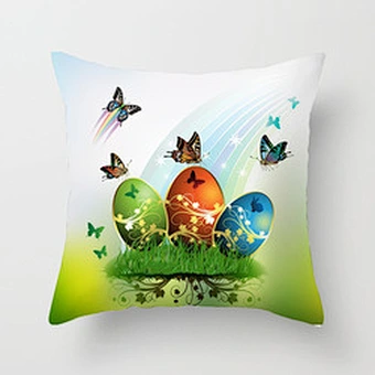 Home Party Sofa Rabbit Bunny Egg Cover 45*45cm 18*18inch Sublimation Cushion Custom Pocket Pillow Case Happy Easter Decoration