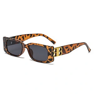 Unisex Women Luxury Brand Designer Fashion Small Square Frame 2023 Retro Champagne Ladies Personality B Letter Sunglasses