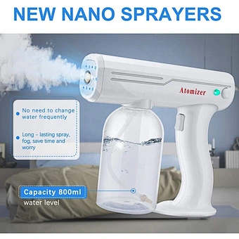 1300w 800ml Wireless Household Portable Sprayer Machine Blue Light Nano Steam Ray Nebulizer Ulv Fogger Spray Gun Disinfection