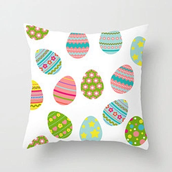 Home Party Sofa Rabbit Bunny Egg Cover 45*45cm 18*18inch Sublimation Cushion Custom Pocket Pillow Case Happy Easter Decoration