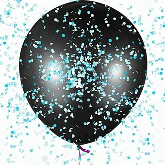 Boy or girl 36inch Custom Giant Black Gender Reveal pink blue heart Confetti balloon For Baby Shower Party Decorations