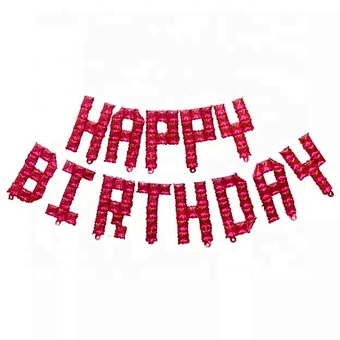 Yachen Wholesale 16inch Happy Birthday Letter Balloons Ballon Party Decoration Colorful Crystal Foil Letter Balloons