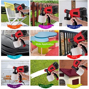 High Power Hvlp Spray Gun With 5 Copper Nozzles 3 Patterns Easy To Clean Paint Sprayer For Furniture Fence Car Bicycle Chair