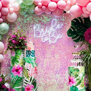 Decoración de ventana de tienda de publicidad unicornio lentejuelas boda fiesta decoración de pared espejo brillo Panel brillo telón de fondo