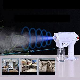 1200w Hospital Disinfection Spray Alcohol Mini Gun Battery Blue White Light Blu Ray Anion 1200 Watt Nano Disinfectant Sprayer