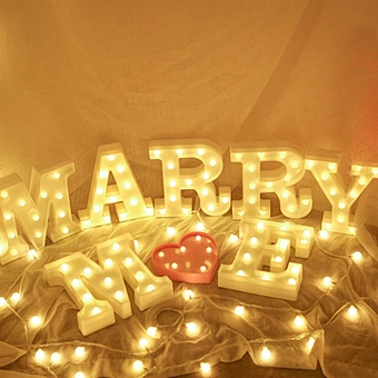 Anniversary Engagement Illuminate Sign Marquee Party Valentine Marriage Supplier Marry Me Led Light Up Letter Wedding Decoration