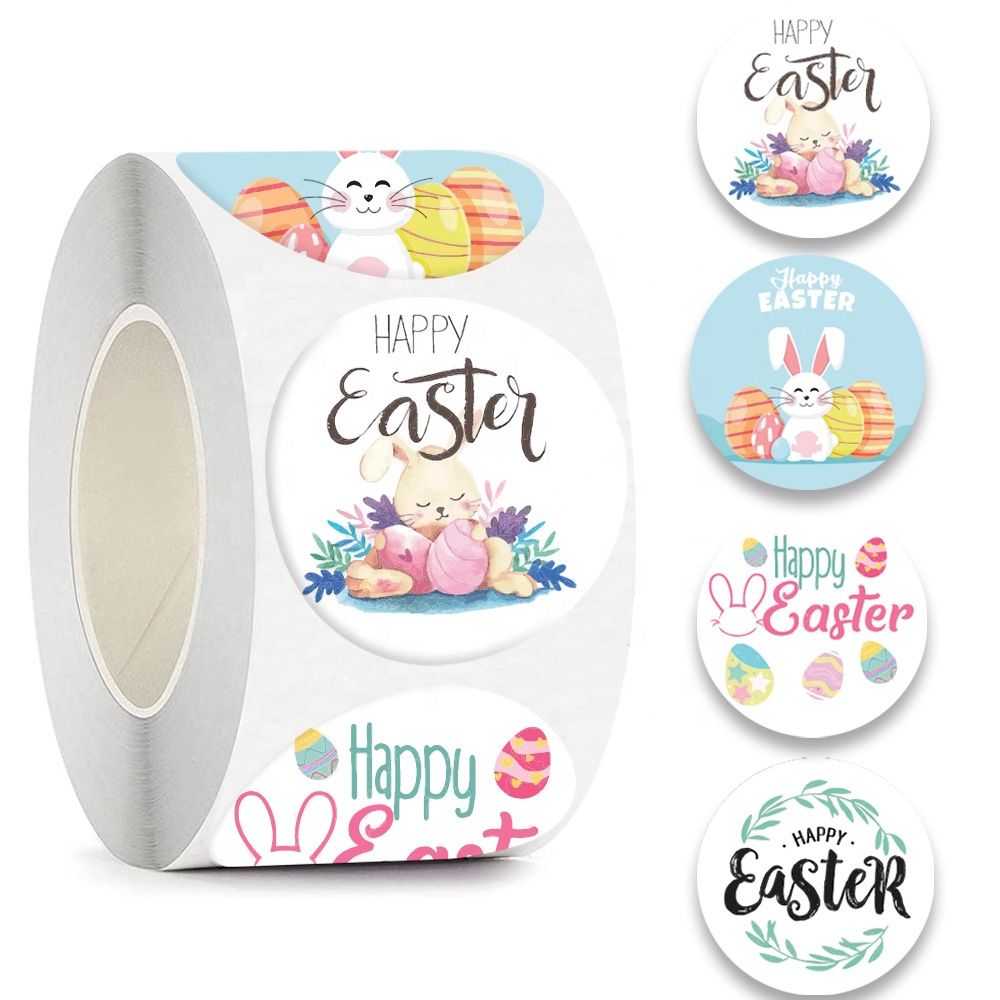 Basket 2023 Eggs New Design Happy Bunny Pvc Static Cling Window Gifts Ornaments Sticker Roll Easter Decoration