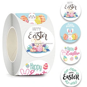 Basket 2023 Eggs New Design Happy Bunny Pvc Static Cling Window Gifts Ornaments Sticker Roll Easter Decoration