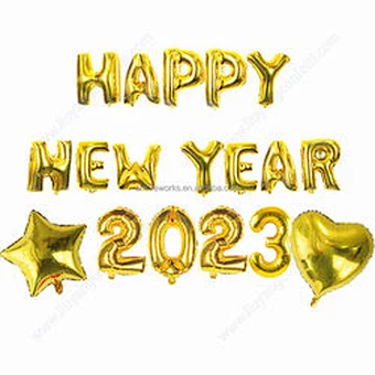 Photo Prop Gift Supplies Eve Banner Set Kit Decoration Latex Foil House Decor Backdrop Golden 2023 Happy New Year Party Balloon