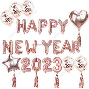 Photo Prop Gift Supplies Eve Banner Set Kit Decoration Latex Foil House Decor Backdrop Golden 2023 Happy New Year Party Balloon