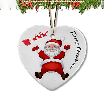 3 inch Round Circle Custom Sublimation Blank Ceramic Christmas Ornaments Flat Christmas Ornament