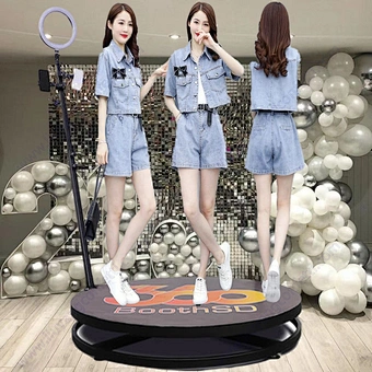 Backdrop Camera Degree Props Spin Glass Ring Light Selfie Magic Party Wedding Spinning Ipad Photobooth Machine 360 Photo Booth