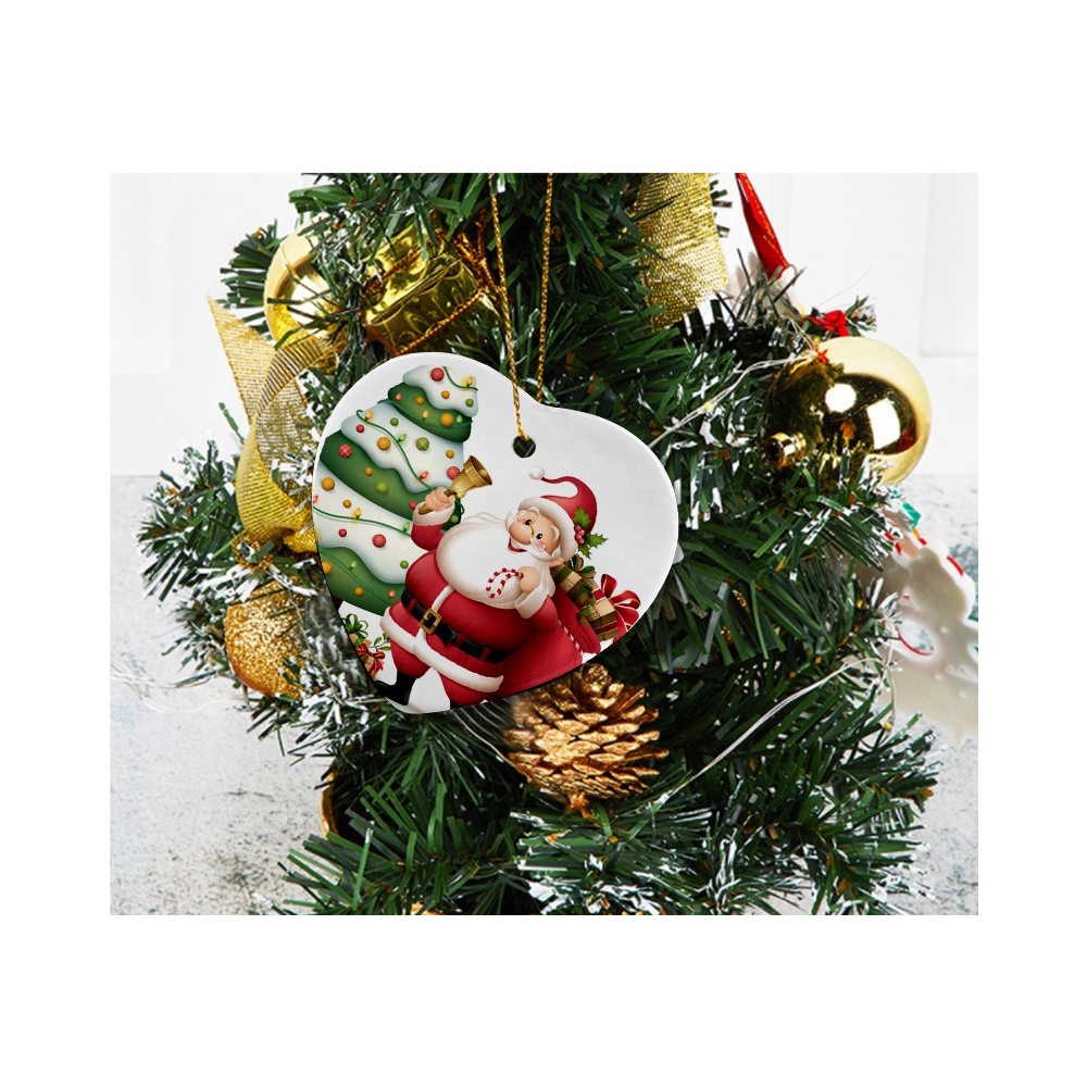3 inch Round Circle Custom Sublimation Blank Ceramic Christmas Ornaments Flat Christmas Ornament