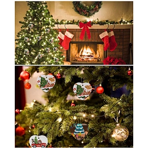 3 inch Round Circle Custom Sublimation Blank Ceramic Christmas Ornaments Flat Christmas Ornament