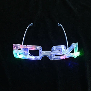2024LED Glasses Light Up Party Glowing Flashing Eyeglasses Party Glasses Led Flashing New Year 2024 Glasses