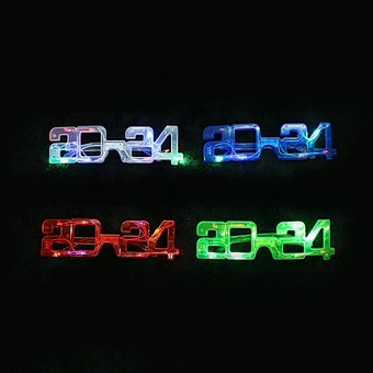 2024LED Glasses Light Up Party Glowing Flashing Eyeglasses Party Glasses Led Flashing New Year 2024 Glasses