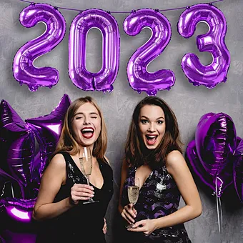 Foil Happy New Year Set Kit Number Party Decoration Eve Supplies Gold Color Christmas Size Letter 40inch Metallic 2023 Balloon