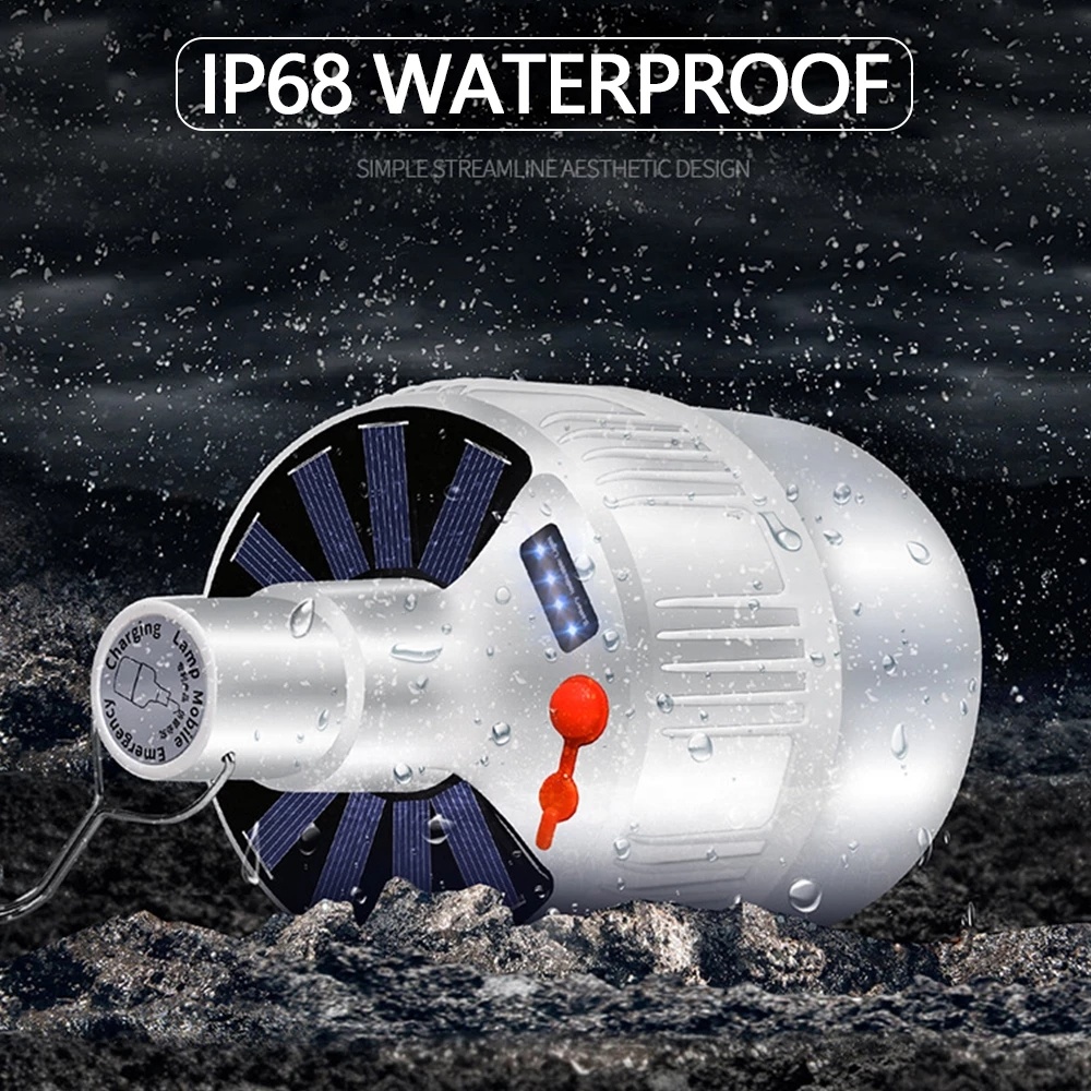 Portable Rechargeable Blackout Emergency LED Light Outdoor Solar Charging Camp Tent Light Mobile Bulb LED Light with Solar Panel
