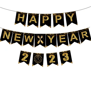 Happy New Year Banner 2023 New Year Eve Party Banner Party Decorations Supplies 2023 New Year Party Photo Background Decoration