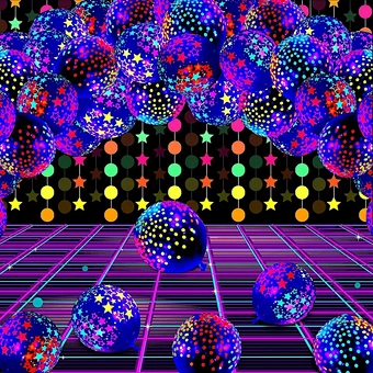 Glow Party Neon Dark Supplies Blacklight Luminous Tape Neon Round Dot Streamer Mini Polka Dot Fluorescent Balloon