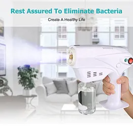 Rechargeable Handheld Atomization Disinfection Fog Machine Stage Smoke Machine Blue Light Nano Steam Gun Hair Spray Machine