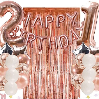 Evening Wedding Kids Color Balloon Diy Wholesale Set Birthday Decoration Party Supplies Number Aluminum Happy Rose Gold Confetti