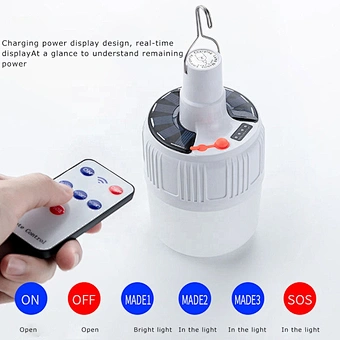 Portable Rechargeable Blackout Emergency LED Light Outdoor Solar Charging Camp Tent Light Mobile Bulb LED Light with Solar Panel