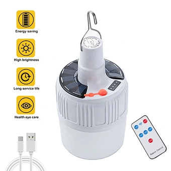 Portable Rechargeable Blackout Emergency LED Light Outdoor Solar Charging Camp Tent Light Mobile Bulb LED Light with Solar Panel