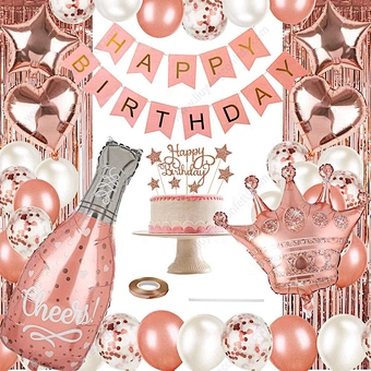 Evening Wedding Kids Color Balloon Diy Wholesale Set Birthday Decoration Party Supplies Number Aluminum Happy Rose Gold Confetti