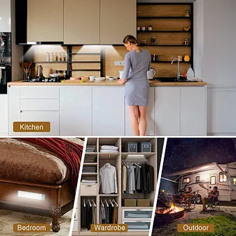 Cabinet Lighting Kitchen Strip Glass Display Rechargeable Sensored Usb Magnetic Wall Motion Sensor Under Led Closet Light