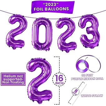 Foil Happy New Year Set Kit Number Party Decoration Eve Supplies Gold Color Christmas Size Letter 40inch Metallic 2023 Balloon