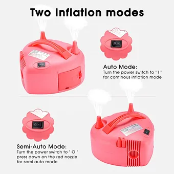 Hand Machine Helium Heart Portable Inflator Inflating Double Hole Nozzle Air Compressor Inflatable Tool Electric Balloon Pump