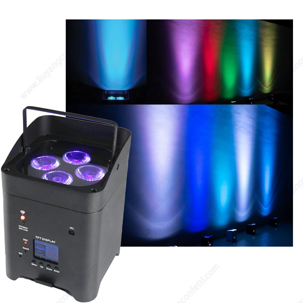 6*18W Rgbwauv Dj Wedding Battery Powered LED Uplight WIFI Wireless Dmx Stage Lights