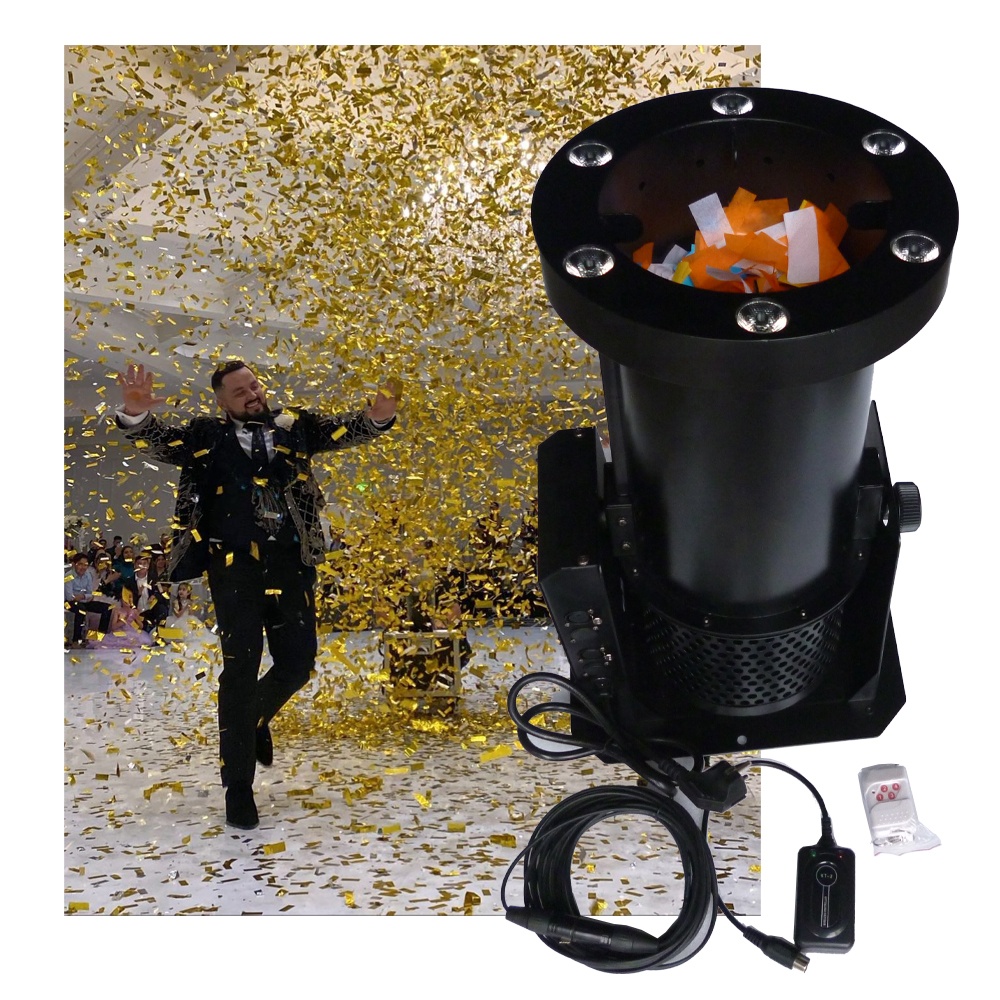 Co2 Cannon Dj Equipment Paper Fabriquer Des Blaster Making Gun Mini Streamer Dmx Remote 1500w Led Rgb Confetti Machine