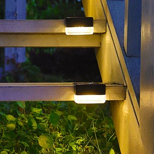 Outdoor abs led solar power stair step fence lamp solar led garden wall lights