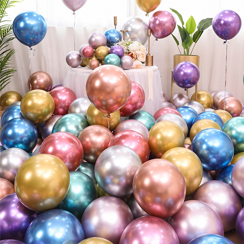 Balloons wholesale 10inch Glossy Metal Pearl Latex Balloons Thick Chrome Metallic Colors helium Air Balls Globos