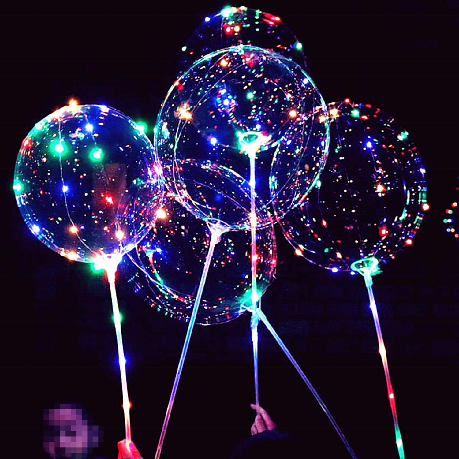 Light Up Wholesale With Stick Ballon Flashing  Air Helium 18 Inch Led String Round Bobo For Wedding Party Balloon