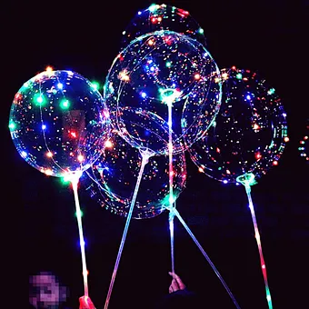 Light Up Wholesale With Stick Ballon Flashing  Air Helium 18 Inch Led String Round Bobo For Wedding Party Balloon