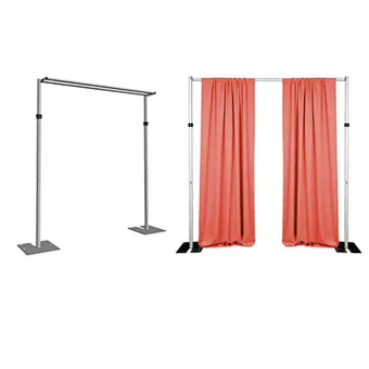 Adjustable Double Crossbar Backdrop Frame Kit Pipe Drape Wedding Birthday Party Decoration Valentine's Day Arch Curtain Stand
