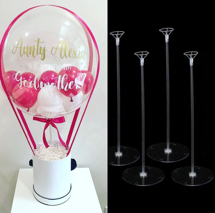 Box Arch Kit Plastic Wedding Stand Centerpiece Transparent Party Decoration Table Float Set Birthday Balloon Stick Holder