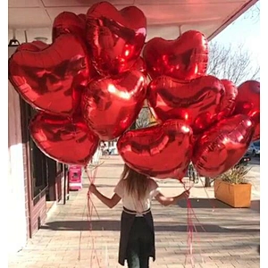 18inch pure color balloons love red Heart balloon aluminum foil ballons for wedding Valentine's Day love decoration globos