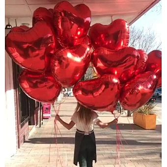 18inch pure color balloons love red Heart balloon aluminum foil ballons for wedding Valentine's Day love decoration globos